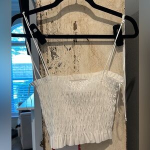 Crushed velvet spaghetti strap cropped top